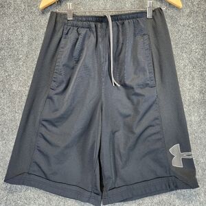 Under Armour Heat Gear Shorts  Men's Medium UA Tech Black Pocketed Shorts Logo